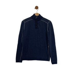 Sundance Mens Long Sleeve Sweater Shirt Size Small Navy Blue Button